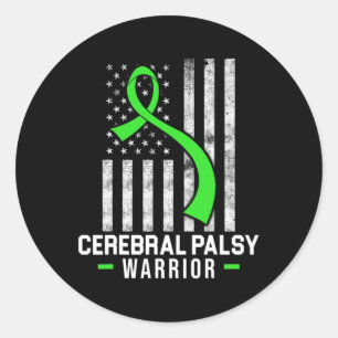 Sticker Rond Cérébral Palsy Cp Sensibilisation Guerrier Surviva