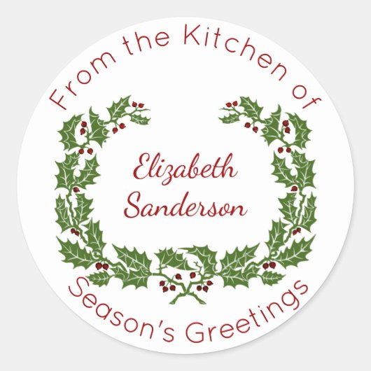 Sticker Rond Cérémonie de Noël Cérémie Maison Cuisine (Devant)