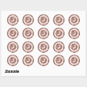 Sticker Rond Cerf Blanc - Faux Rose Gold Foil (Pas Real Foil) (Feuille)