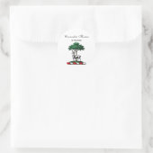 Sticker Rond Cerf Daim devant un Arbre Emblème de Blason Hérald (Sac)