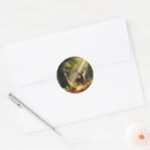 Sticker Rond Cerf dans la forêt matinale (Enveloppe)