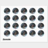 Sticker Rond Cerf dans la neige (Feuille)