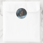 Sticker Rond Cerf dans la neige (Sac)