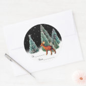 Sticker Rond Cerf dans Starry Woods Tags cadeaux (Enveloppe)