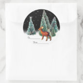 Sticker Rond Cerf dans Starry Woods Tags cadeaux (Sac)