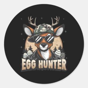 Sticker Rond Cerf de chasse au gibier à œufs arrière Casquette