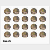 Sticker Rond Cerf devant l'arbre d'automne jaune (Feuille)