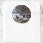 Sticker Rond Cerf en hiver (Sac)