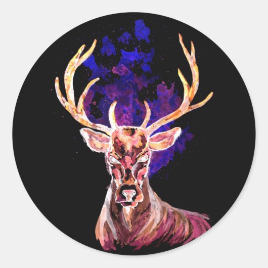 Sticker Rond Cerf fantôme (Devant)