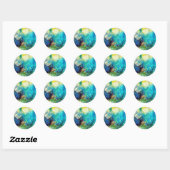 STICKER ROND CERFS DANS UN BOIS VERT (Feuille)