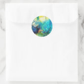 STICKER ROND CERFS DANS UN BOIS VERT (Sac)