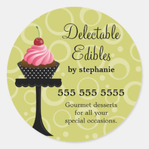 Sticker Rond Cerise Cupcake Boulangerie Couvercles