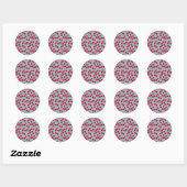 Sticker Rond Cerise d'hiver. (Feuille)