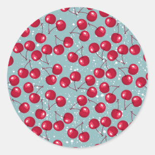 Sticker Rond Cerise d'hiver.