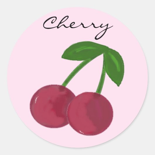 Sticker Rond Cerise Douce (Devant)