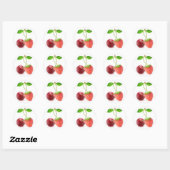 Sticker Rond Cerise et fraise ensemble (Feuille)