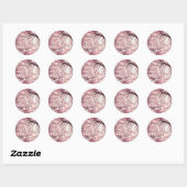 Sticker Rond cerise fleurie 2 (Feuille)