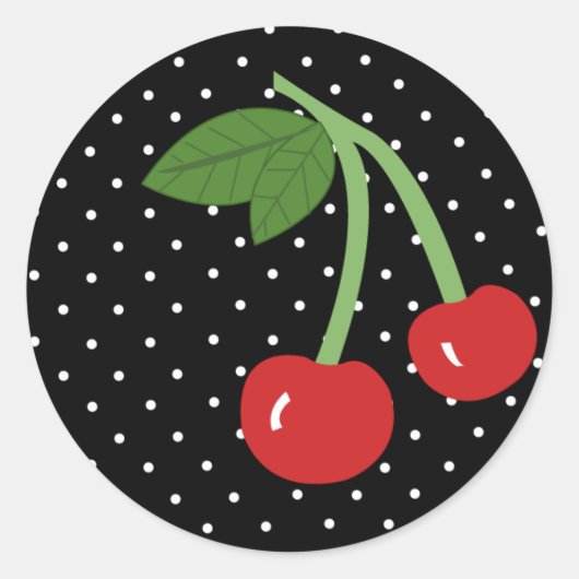 Sticker Rond Cerise noire (Devant)