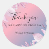 Sticker Rond Cerise pastel feuilles Sakura fleurom merci (Devant)