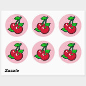 Sticker Rond Cerise pour les cueilleurs de cerises (Feuille)