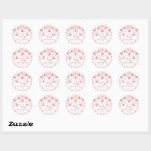 Sticker Rond Cerise sur le Baby shower supérieur (Feuille)