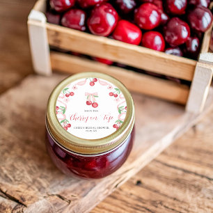 Sticker Rond Cerise sur le Gâteau   Réception de Mariage