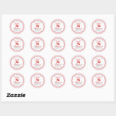 Sticker Rond Cerise Sweet Coquette Rose Bow Sceau d'anniversair (Feuille)