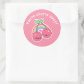 Sticker Rond Cerises arc-en-ciel Kawaii (Sac)