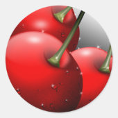 Sticker Rond Cerises avec gouttes de ragoût (Devant)