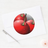Sticker Rond Cerises avec gouttes de ragoût (Enveloppe)