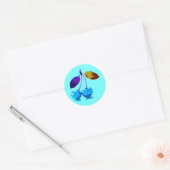 Sticker Rond Cerises bleues vives (Enveloppe)