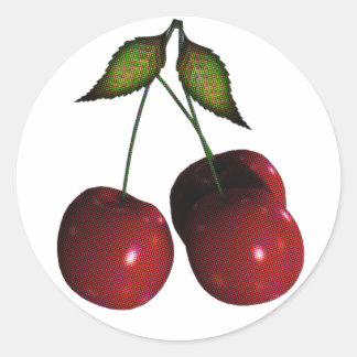 Sticker Rond Cerises demi-teintes 3D
