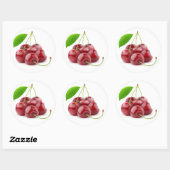 Sticker Rond Cerises douces (Feuille)