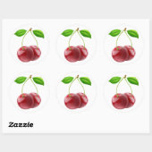 Sticker Rond Cerises douces (Feuille)