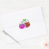 Sticker Rond Cerises en amour (Enveloppe)
