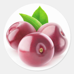 Sticker Rond Cerises fraîches