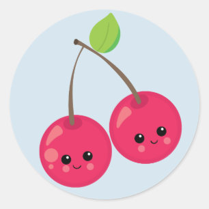 Sticker Rond Cerises mignonnes