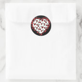 Sticker Rond Cerises RAB Empreinte de léopard Heart Rockabilly (Sac)