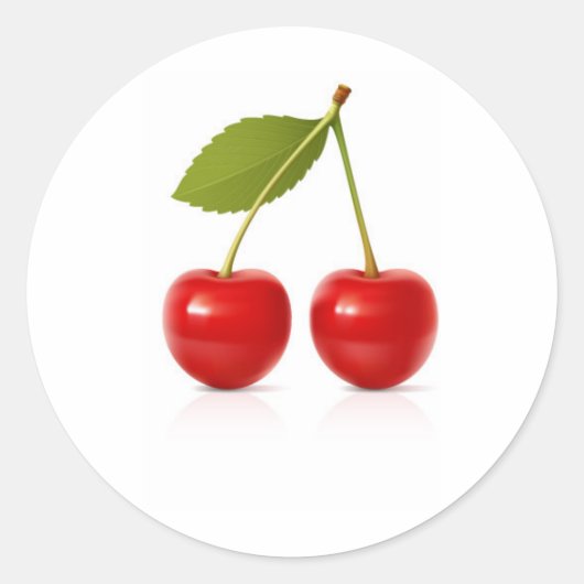 Sticker Rond Cerises rouges (Devant)