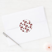 Sticker Rond Cerises Rouges Brillantes Rétro Glam (Enveloppe)