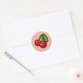 Sticker Rond Cerises sur Fleur (Enveloppe)