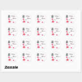 Sticker rond cerisier fleurs Double bonheur (Feuille)