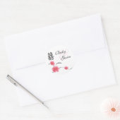 Sticker rond cerisier fleurs Double bonheur (Enveloppe)