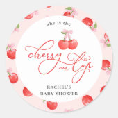 Sticker Rond Cerisier sur le dessus Bébé fille Douche (Devant)