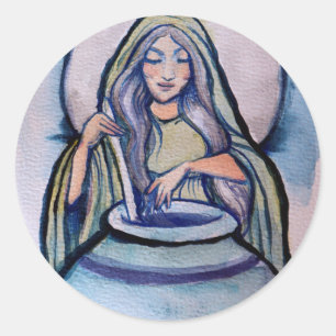 Sticker Rond Cerridwen Crone Sorcière