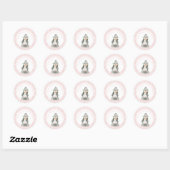 Sticker Rond Certain Lapin a un Anniversaire Gingham Rose (Feuille)