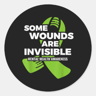 Sticker Rond Certaines blessures Invisible Santé mentale Sensib