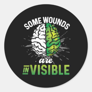 Sticker Rond Certaines blessures sont invisibles Sensibilisatio