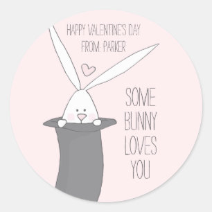 Sticker Rond Certains Bunny Vous Aime - De belles valentines de