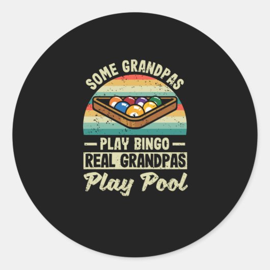 Sticker Rond Certains grands-pères jouent au billard de bingo (Devant)